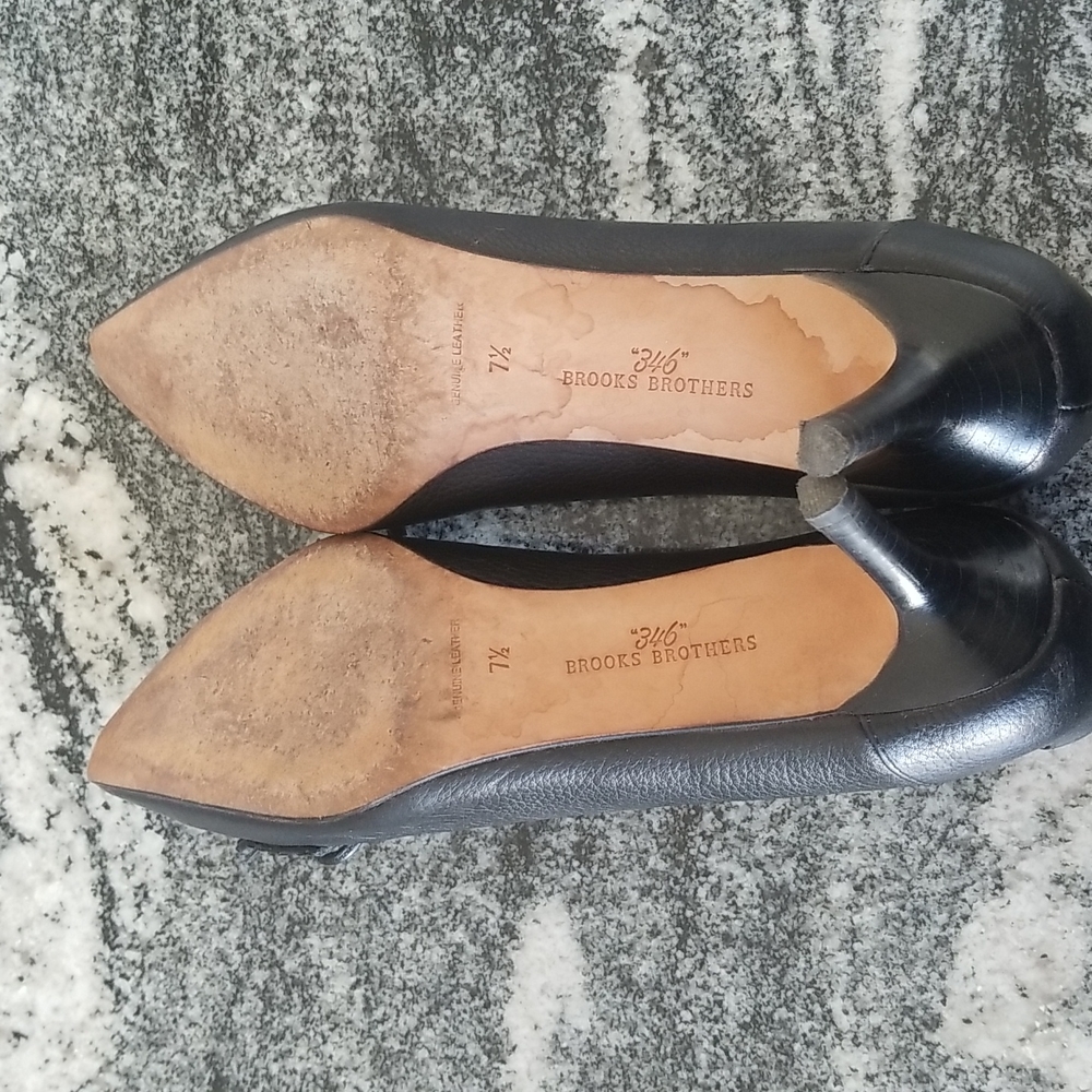 (7.5) "346" Brooks Brothers Leather Heels Luxury Office Night Out Vacation Wow - Picture 8 of 12